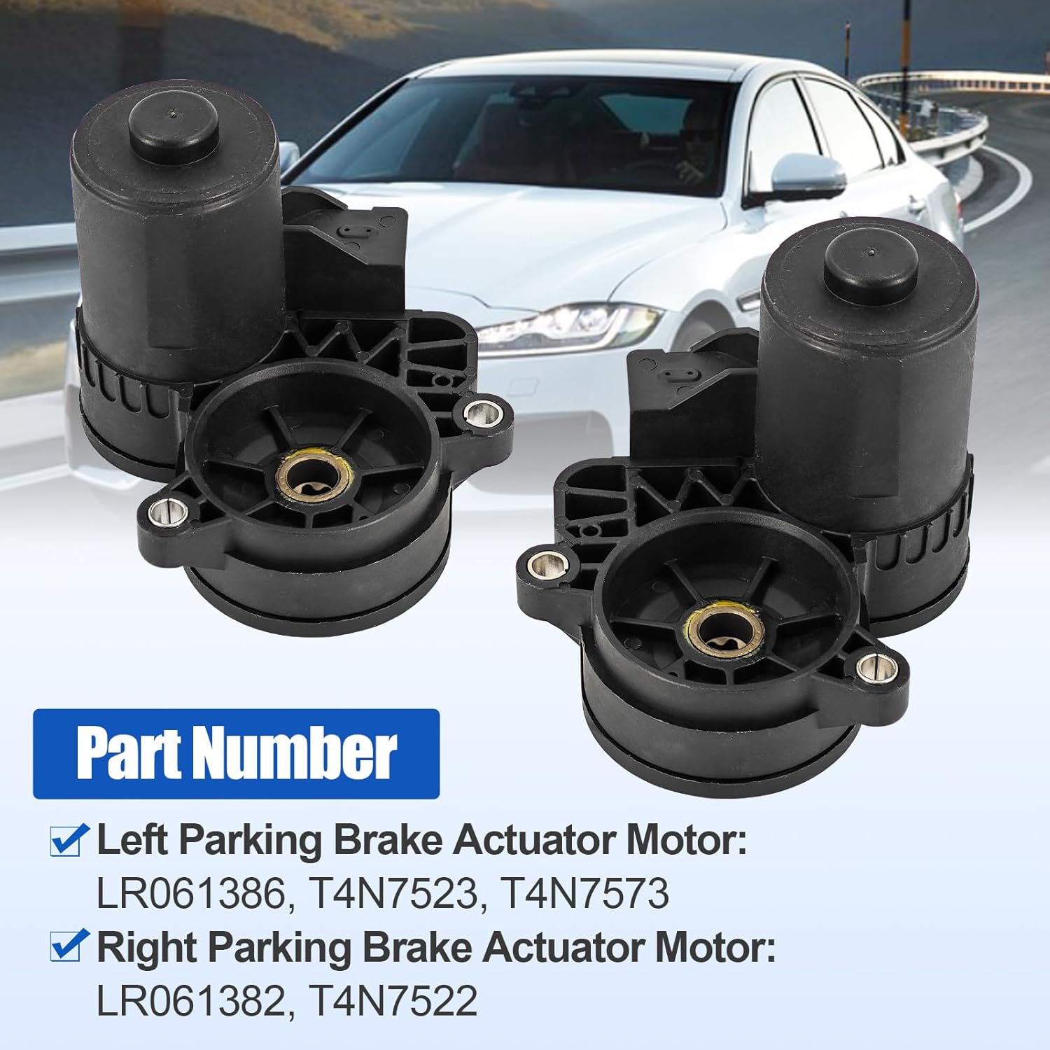 Rear Left & Right Parking Brake Actuator Motor Replacement for Jaguar XF II I-Pace XE E-Pace F-Pace Replacement for Land Rover Discovery Sport Range Rover Evoque Velar, LR061382 LR061386