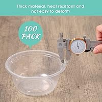 Vista 2 de Aoriher Paquete de 100 cuencos de plástico desechables de 16 onzas para boda, de plástico duro transparente para ensalada de Acai, cuencos de postre