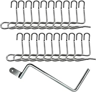 20PCS Wire Tensioner, Fence Wire Tensioner with Tightening Handle, Stainless Steel Fence Wire Tightener, Time-Saving Barb Fence Wire T Post Clips, Fence Wire Twister for Garden Farm Fencing
