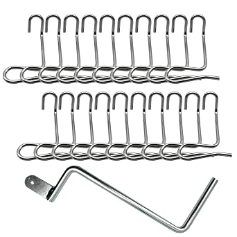 20PCS Wire Tensioner, Fence Wire Tensioner with Tightening Handle, Stainless Steel Fence Wire Tightener, Time-Saving Barb Fence Wire T Post Clips, Fence Wire Twister for Garden Farm Fencing