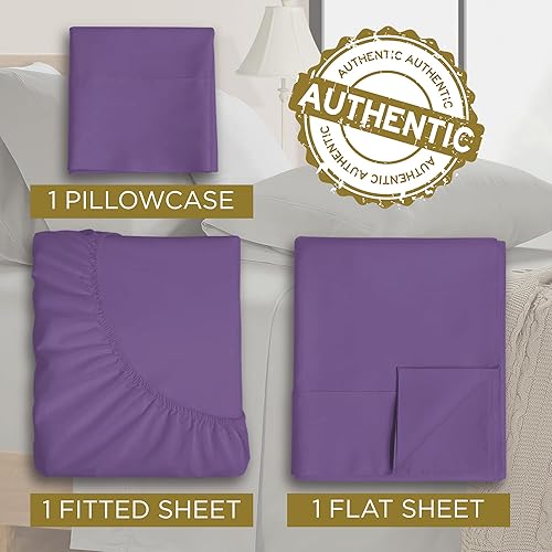 Miniatura 7 de DESTINY CRESCENT BEDDING - Juego de sábanas de microfibra ultrasuave de 1800 hilos, doble cepillado, bolsillos profundos, juego de 3 piezas, sábanas