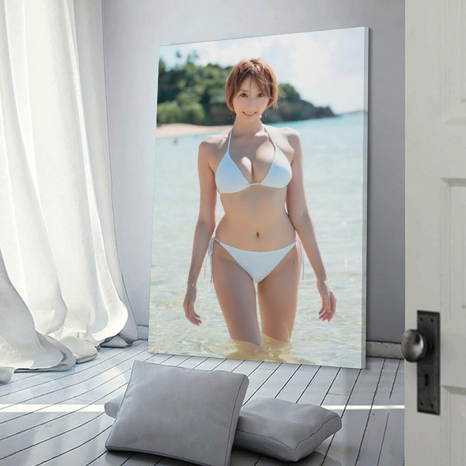 Amazon.co.jp: 緒方咲写真集ポスター77 キャンバスアートポスター水着 