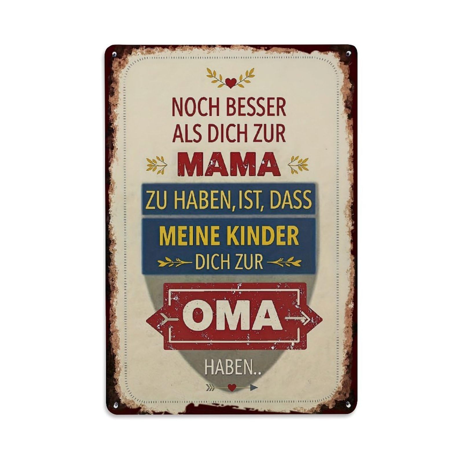 Vintage German Text Metal Sign Retro Metal Tin Sign, Vintage Metal Poster for home, Gaming Room, Studio Workshop,Bar,Garage Wall Art Decor 8x12 Inch