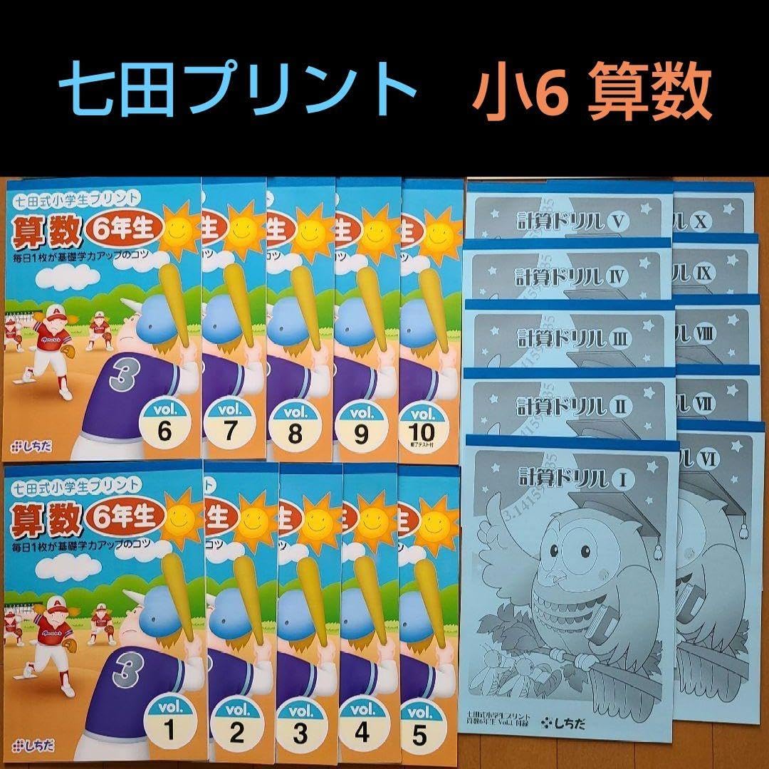 七田式 小学生プリント　算数　さんすう　中学先取り　小学6年生　完全フルセット☆ 七田式 小学生プリント 算数 さんすう 中学先取り 小学6年生 完全フル