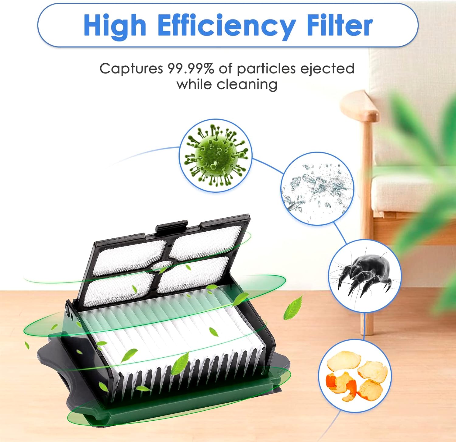 (7 Pieces) Replacement Brush Rollers and HEPA Filters Compatible with Tineco Floor One S3/ iFloor 3 Cordless Wet Dry Vacuum Cleaner, Replacement Parts Accessories Kit, 3 Brush Rollers, 4 HEPA Filters