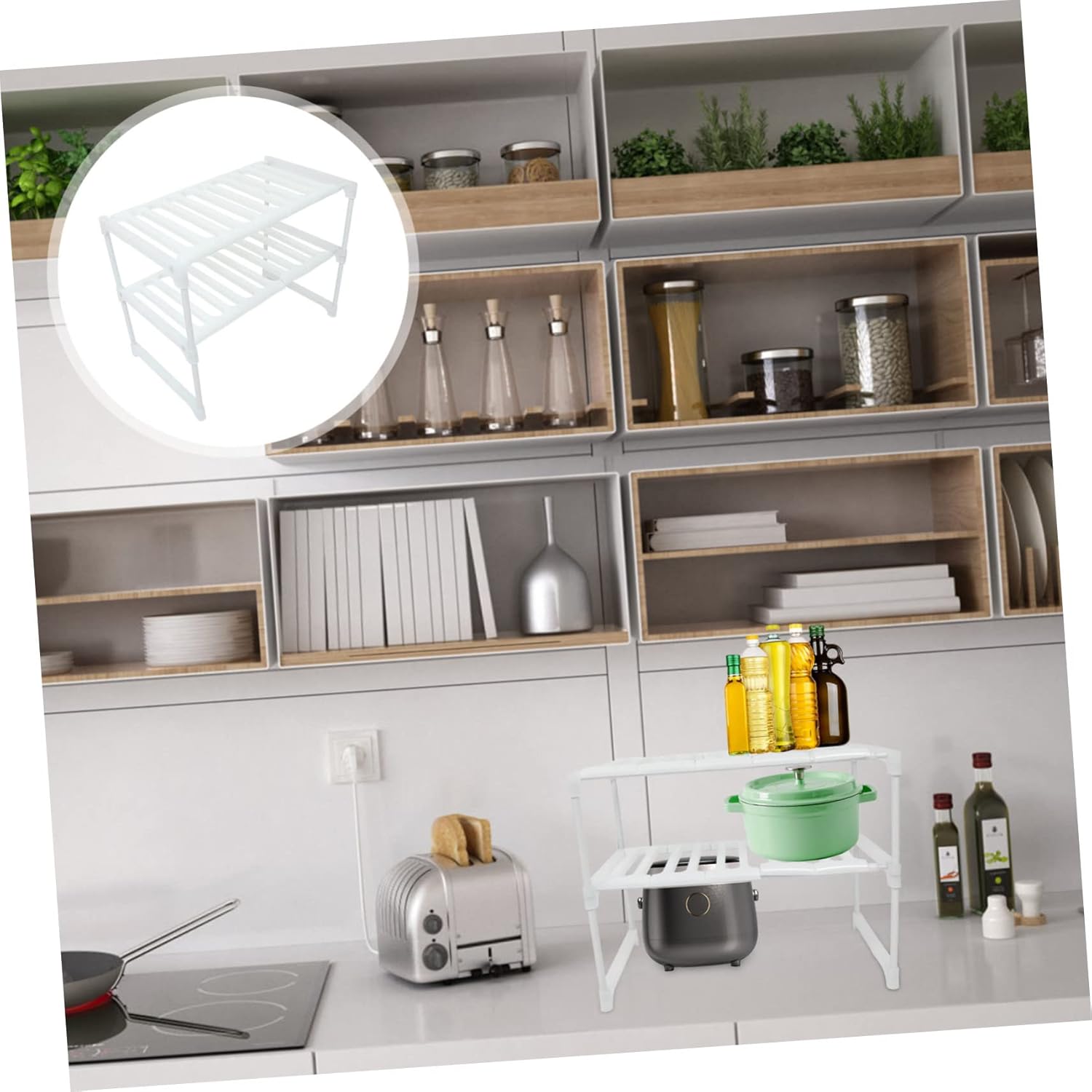 Under Sink Storage Rack Adjustable Kitchen Sink Shelf Organizer for Bathroom Kitchen Supplies Space Saver for Neat Orderly Home