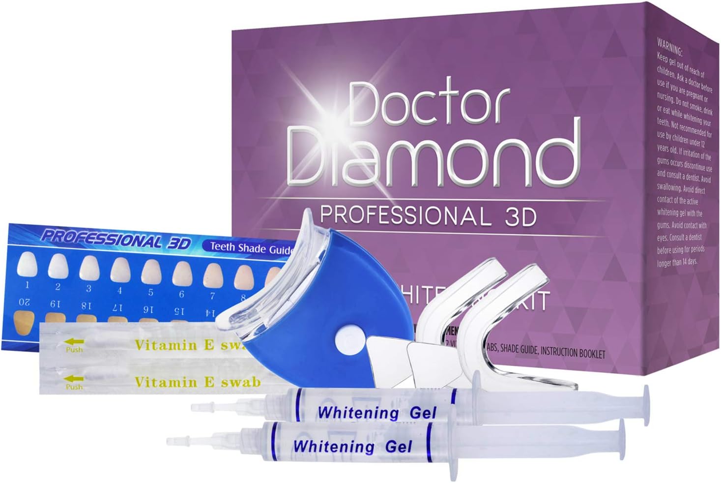 Dr. Diamond Complete 3D At-Home Teeth Whitening Kit Rated #1 In the USA- Deluxe Edition