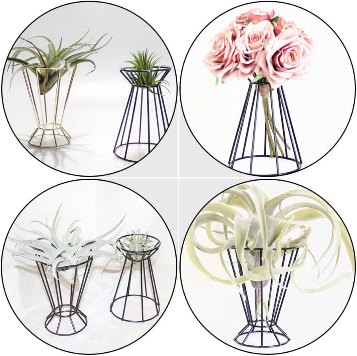 ERINGOGO 2pcs Air Plant Holder Iron Stand Base for Home Garden Display image 5
