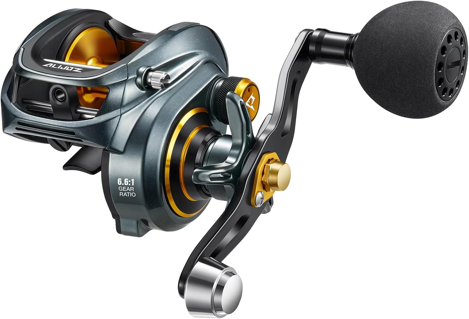 Piscifun Alijoz 300 Baitcaster Fishing Reel,Aluminum Frame Baitcasting Reel, 33Lbs Max Drag, Freshwater & Saltwater Low Profile Casting Reel for Musky, Available in 6.6:1/8.1:1 Gear Ratio