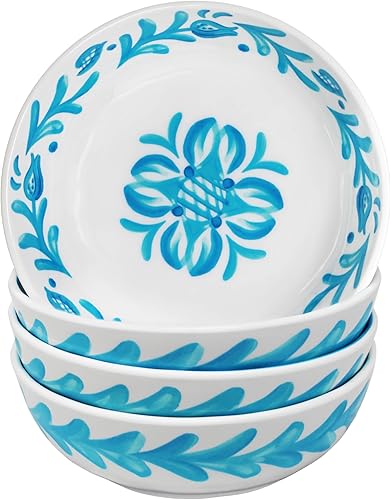 Miniatura 7 de Le Cadeaux Juego de 4 cuencos de melamina para cereales de 7.5 pulgadas, color azul marroquí