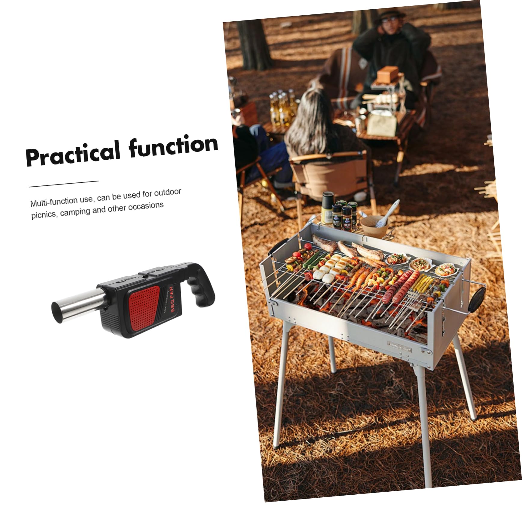 Toddmomy Soffiatore D'aria Portatile Per Barbecue 2 Pezzi, Accendifuoco Elettrico a Batterie Aa, Ventilatore Per Stufa e, Per Picnic e Campeggio