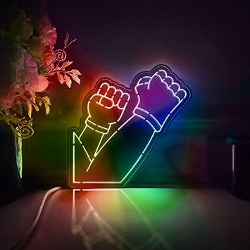 Boxing Match Led Light Box, Boxer Wall Art Decor, Desktop Decorations, Bedroom Decor RGB & Color Flow Effect, Large Size