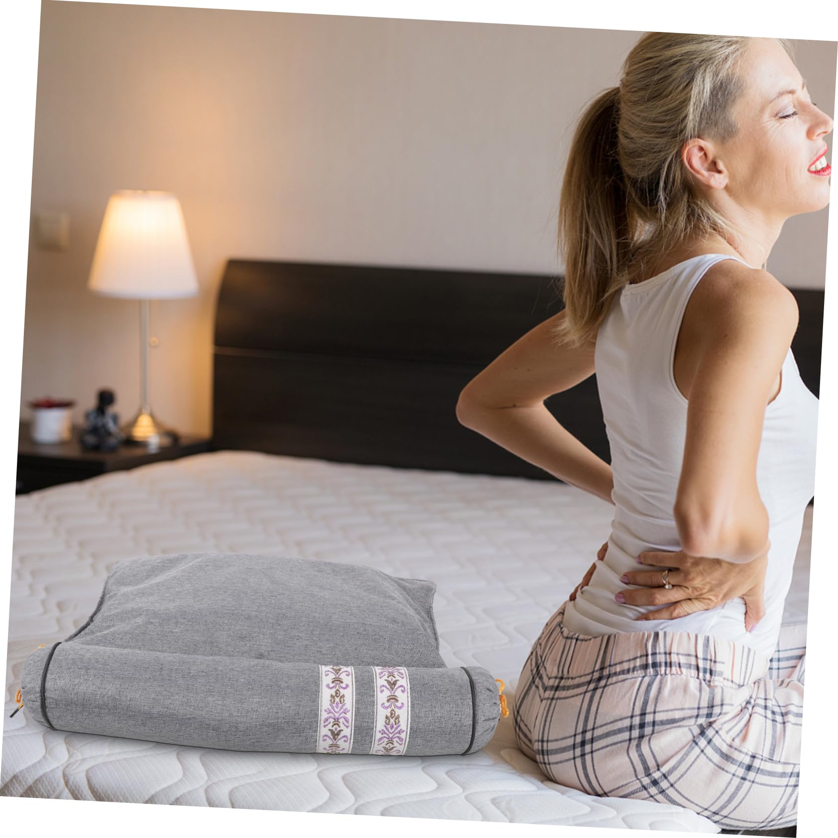Cabilock Almohada Inteligente Cervical y Lumbar de Tela, Transpirable Soporte para Cuello y Espalda, Adecuado para Silla de Oficina y Coche