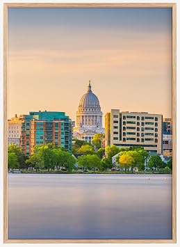 StudioUBILA Madison Wall Art Poster, Color Vertical Travel Print, Decorative Wall Art for Bedroom, Living Room, Kitchen, Unframed