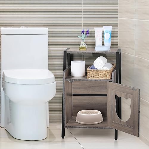 Miniatura 6 de Caja de arena para gatos, caja de arena oculta para muebles cerrados, cajas de arena para gatos de interior (14 pulgadas de largo x 11.81 pulgadas