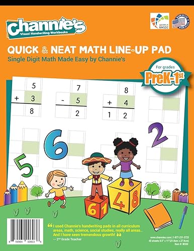 Miniatura 5 de Channie's Juego de libros de escritura visual y matemáticas todo en uno para estudiantes de prekindergarten - 1er grado de escuela primaria (paquete