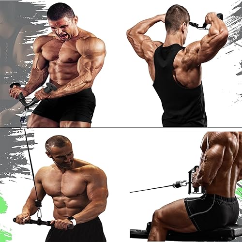 Miniatura 7 de Accesorio para máquina de cables, accesorios de tracción LAT mejorados de 1.3 pulgadas de agarre cómodo para gimnasio, barra de cuerda de tríceps,