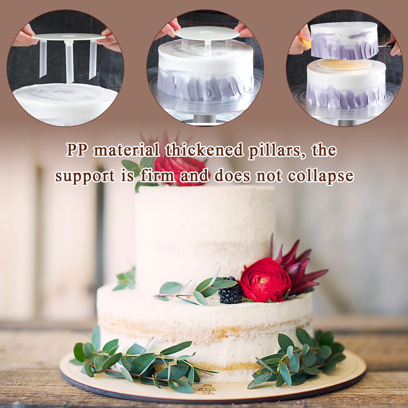 Soporte Giratorio para Tartas de 12 Pulgadas, con alisador glaseado, Tablas para Pasteles, Juego Soportes para Tartas para decoración Pasteles, Pasteles y Magdalenas
