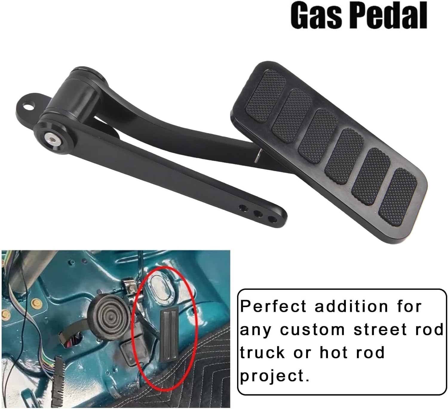 Gas Pedal Aluminum Throttle Pedal Assembly Universal Dual Contorl Gas Pedal Accelerator Throttle Pedal Compatible for Chevy for Ford for Mopar Street Rat Rod