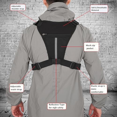 Miniatura 5 de Koculemi Bolsa de pecho para deportes al aire libre para hombres, chaleco de pecho se adapta a la mayoría de pistolas, mochila ajustable EDC de