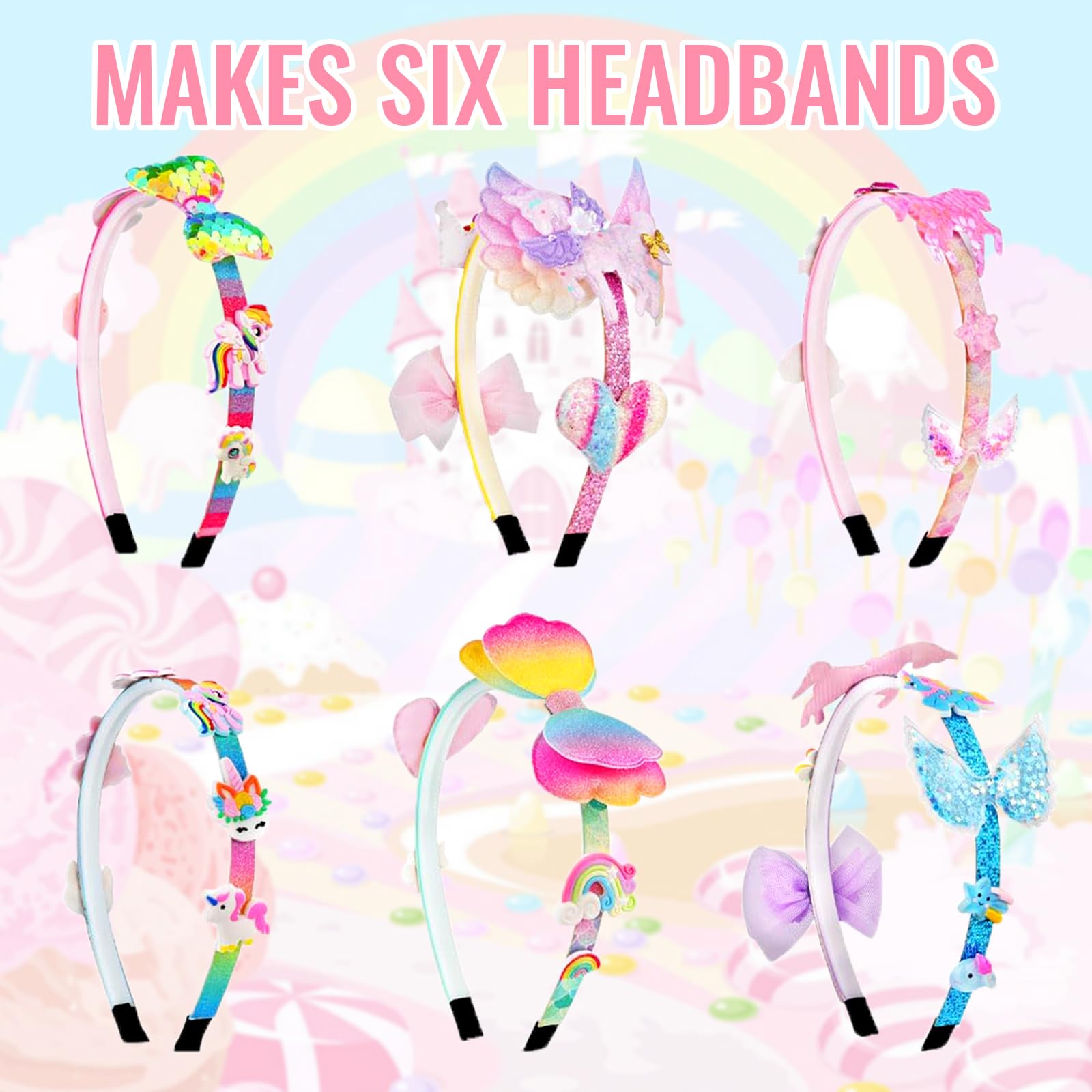 WiDream Kit Serre-Tête à Fabriquer Pour Filles - DIY Licorne, Papillon, Fleur - 5 à 12 Ans