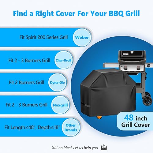 Miniatura 2 de Funda para parrilla de 48 pulgadas  Cubierta superior para parrilla de gas Weber Spirit 2, cubierta de barbacoa 600D al aire libre impermeable
