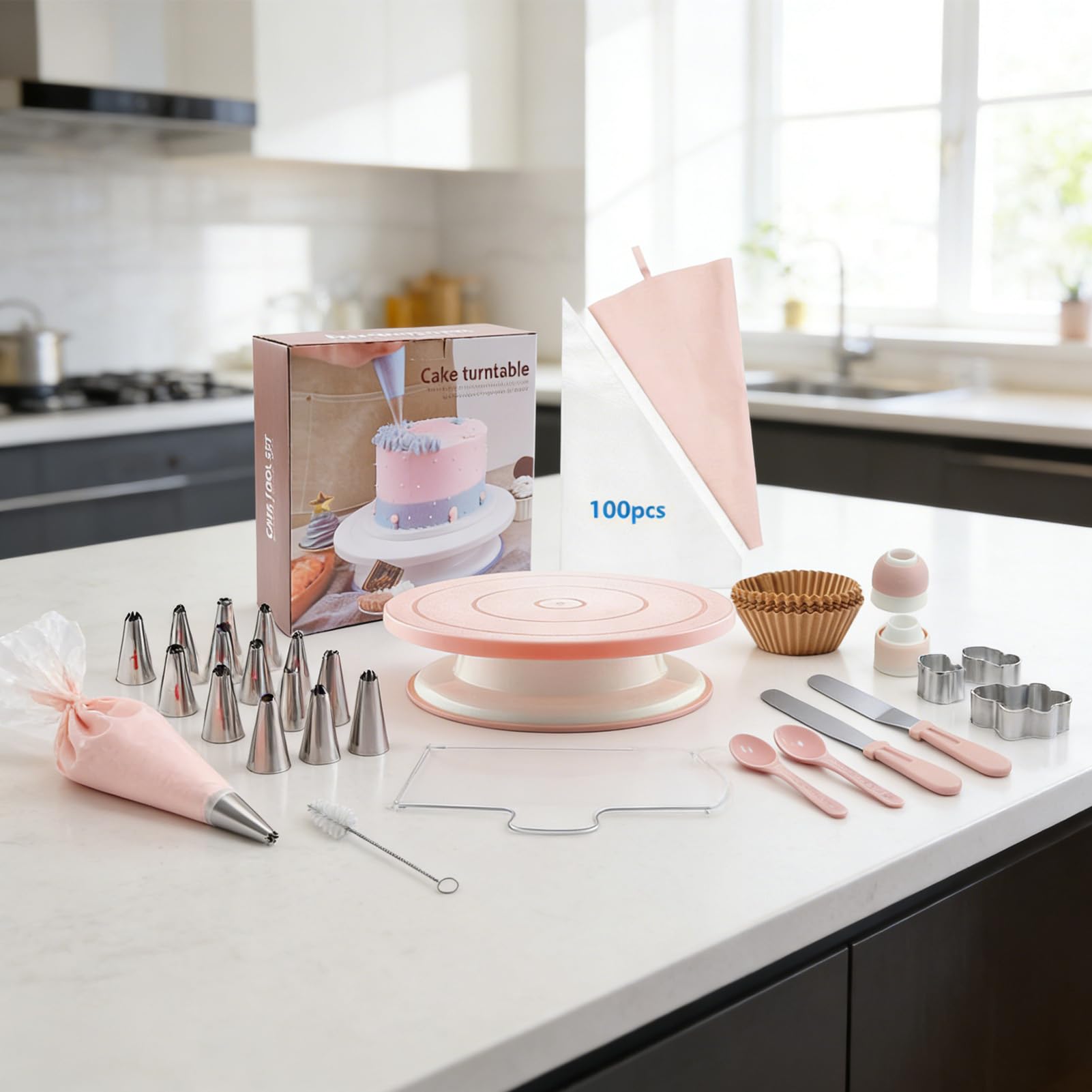 Kit Decorazione Cupcake Attrezzo per Cupcake da Festa | Strumenti Per La Decorazione Di Torte Per Principianti Professionisti Cucina Compleanni Riunioni Familiari Feste Vacanze