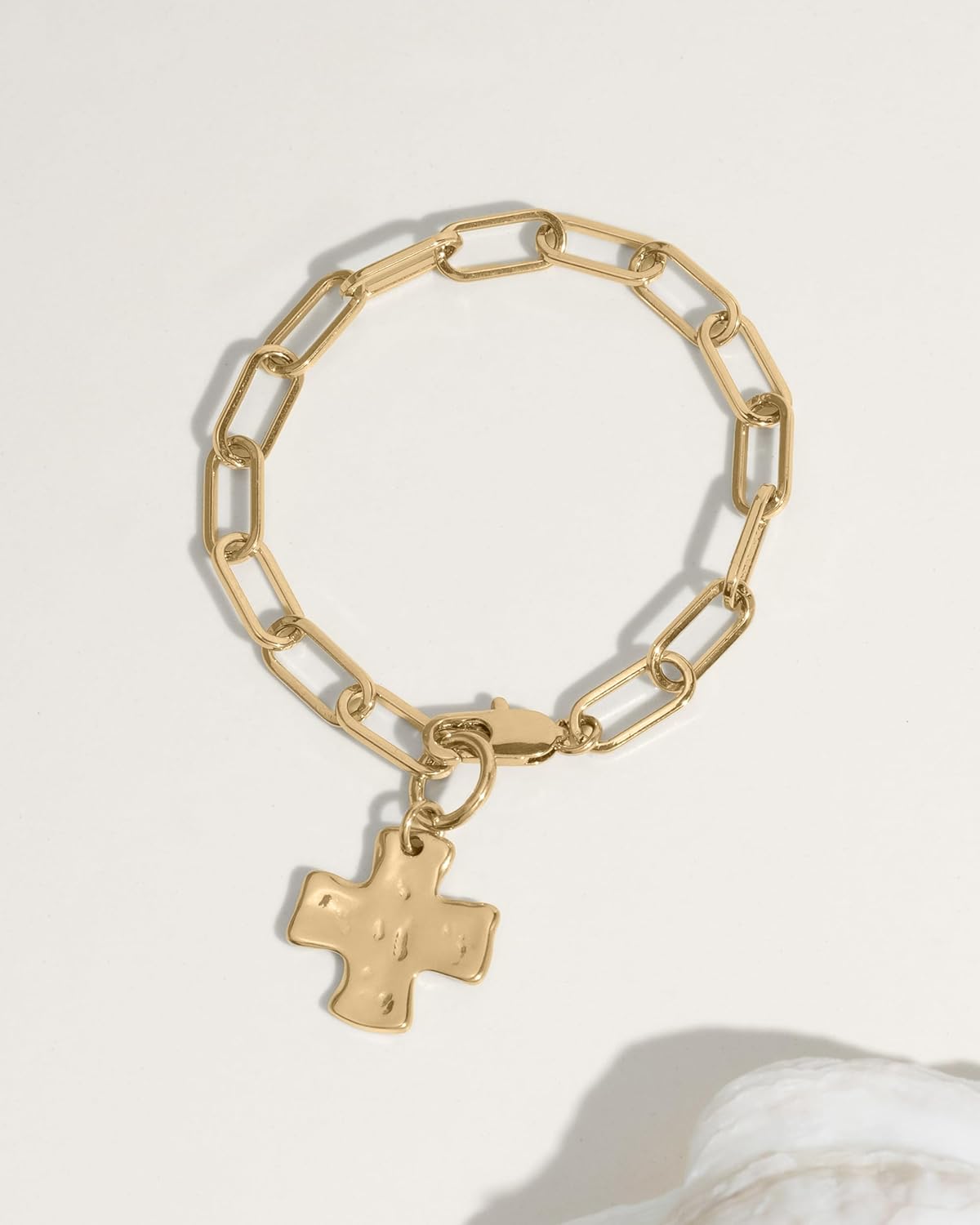 James Michelle Chunky Cross Chain Bracelet for Women – 3-Year Color Guarantee – Waterproof, Non-Tarnish, Hypoallergenic, Gold PVD Coated – Great for Beach, Wedding, Gifts – 7.5” Length - Image 2