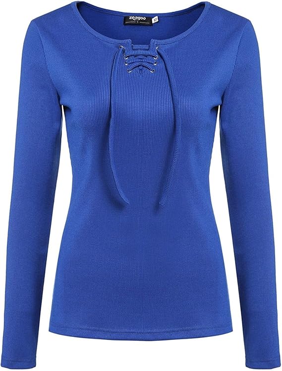 Langarmshirt Damen Elegante Figurbetont Basic T-Shirts Longsleeve ...