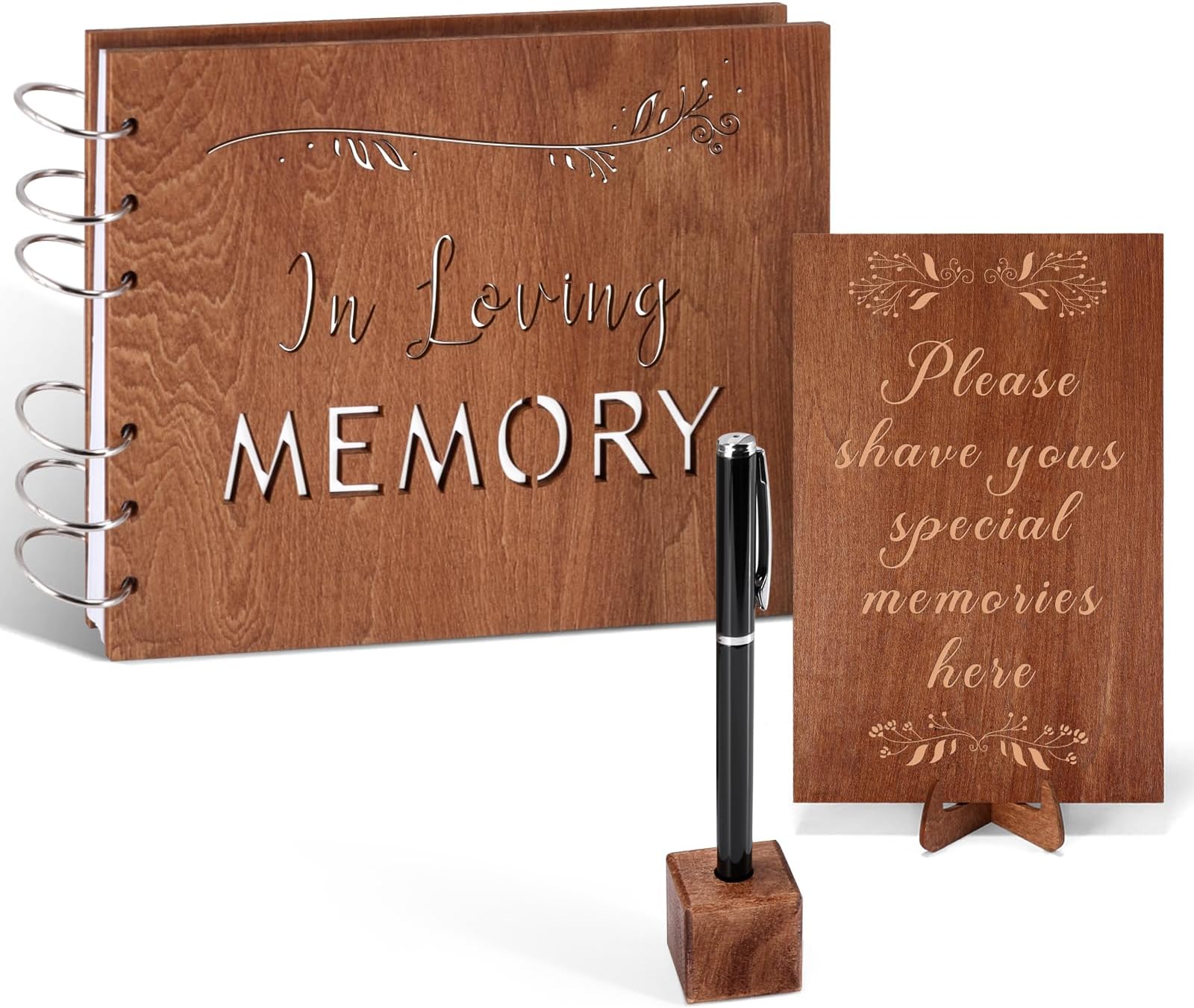 Wooden Memorial Guest Book for Celebration of Life