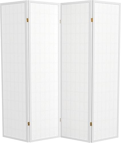 Miniatura 7 de Oriental Furniture - Pantalla Shoji de 6 pies de alto, color blanco, 4 paneles