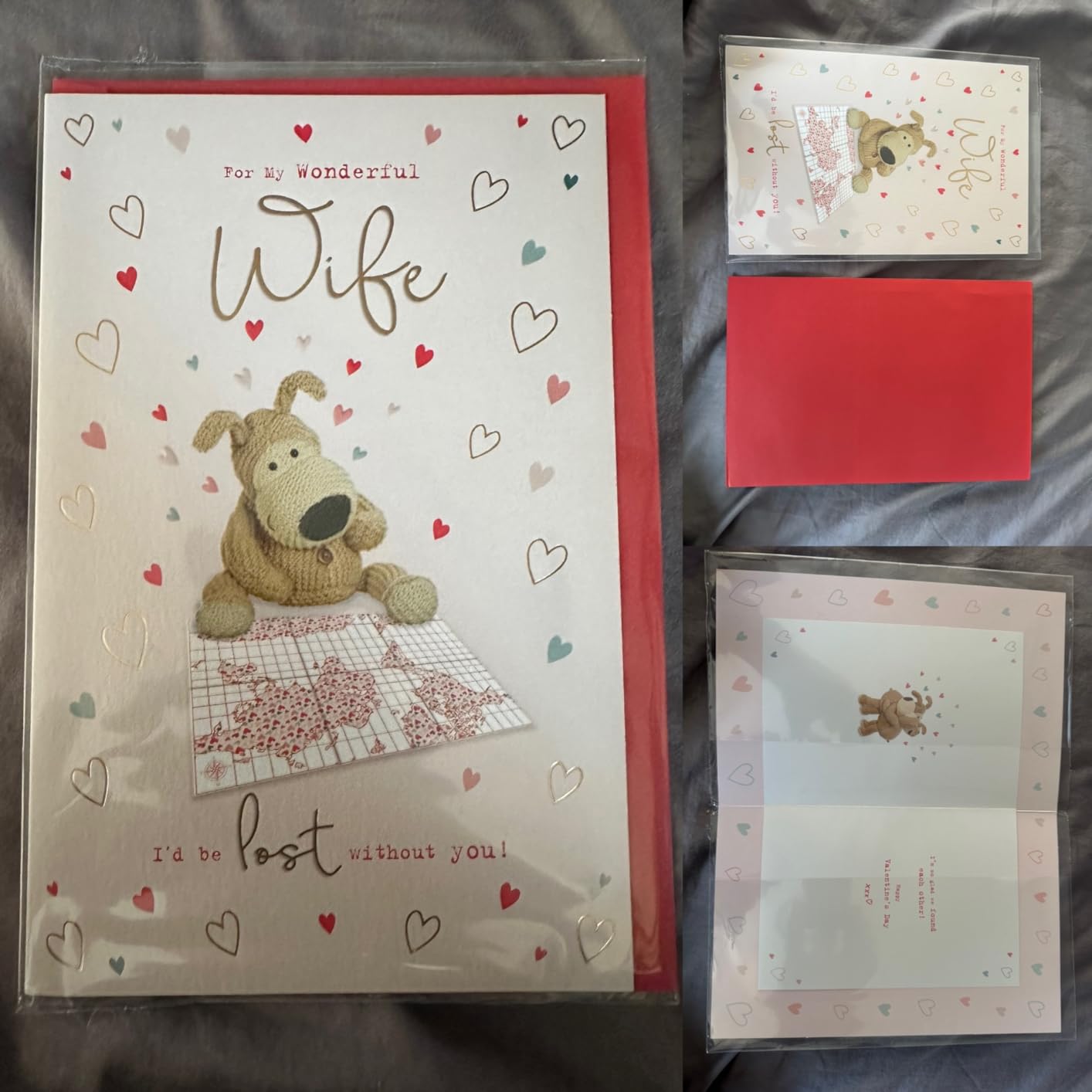 Boofle Weihnachtskarte Für Tante – Süßes Design Mit Mince Pies & Kupferfolie – Inkl. Umschlag