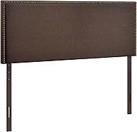 Vista 47 de Modway Region - Cabecero tapizado de tela de lino con ribete de cabeza de clavo, Madera