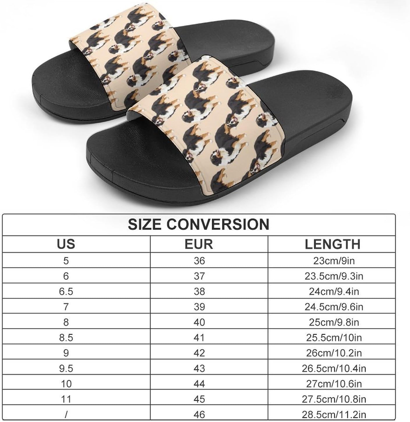 Bernese Mountain Dog Summer Slide Sandals Shower Slipper Open Toe House Shoes for Men Women
