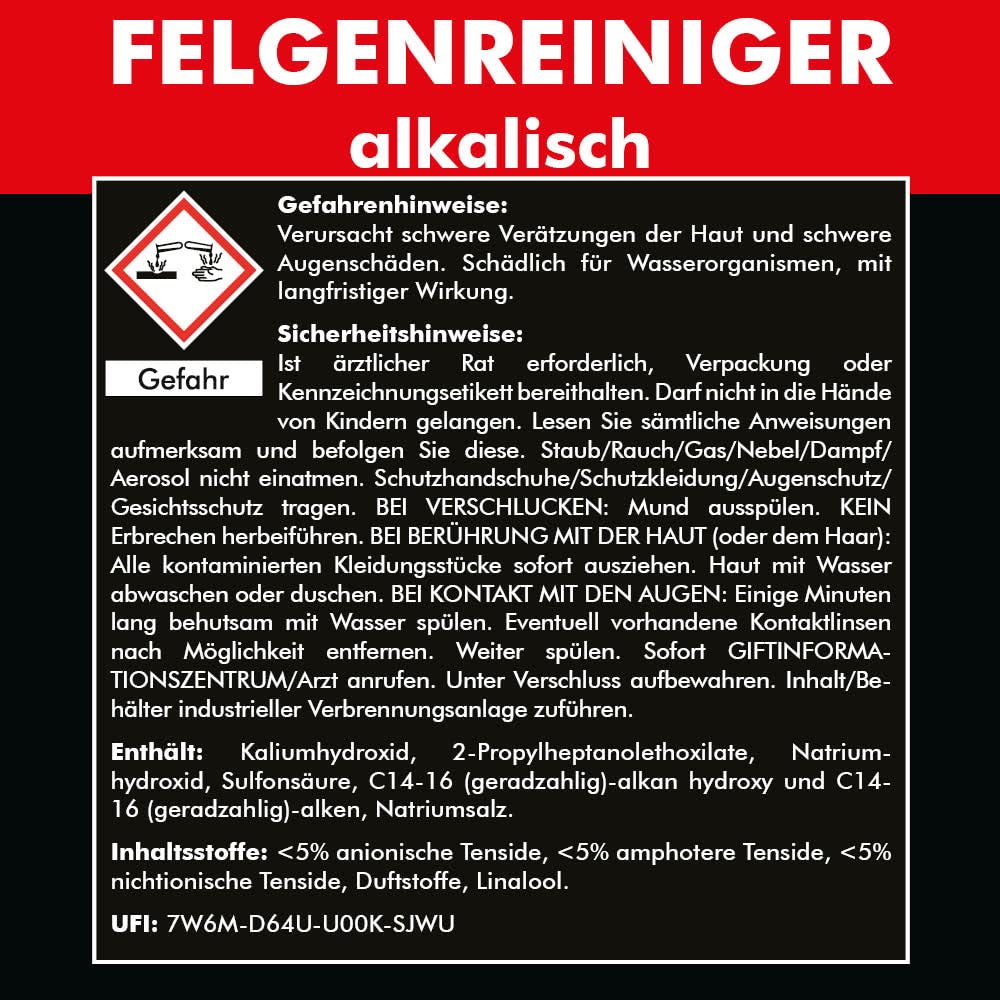 Brestol Nettoyant concentré alcalin pour jantes en aluminium, jantes en acier, jantes de voiture - 10 l