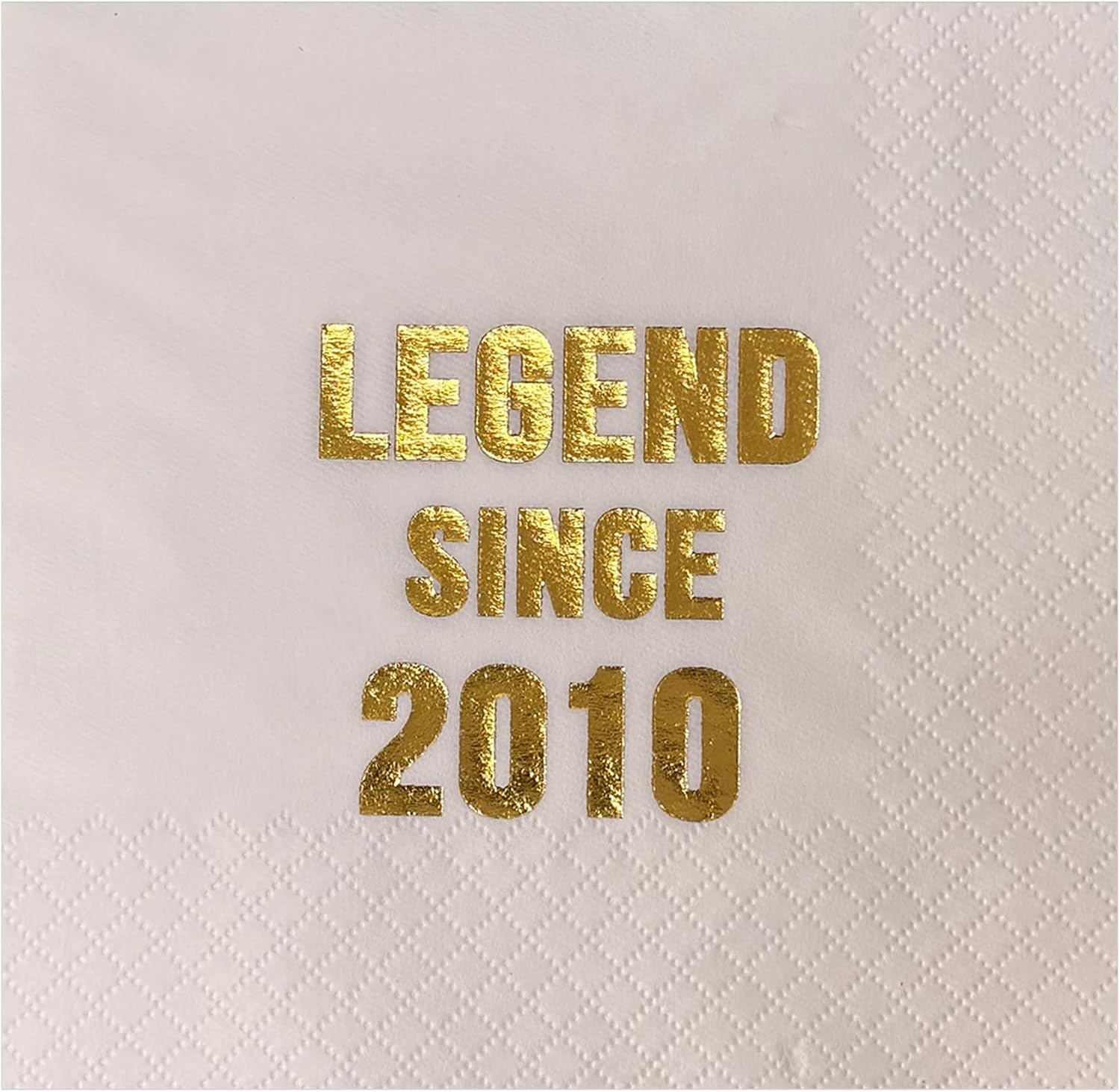 Legend Since 2010 for 16th Birthday Napkins - 50 pcs | Happy 16th Girls Boys Birthday Party Decorations，White Napkin Gold Foil