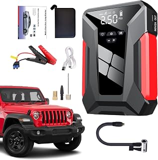 Car Battery Jump Starter, Charger Car Battery Jump Pack, Tire Inflator Accessories Auto Booster Pack Multifunctional for Family Travel Holiday Holiday