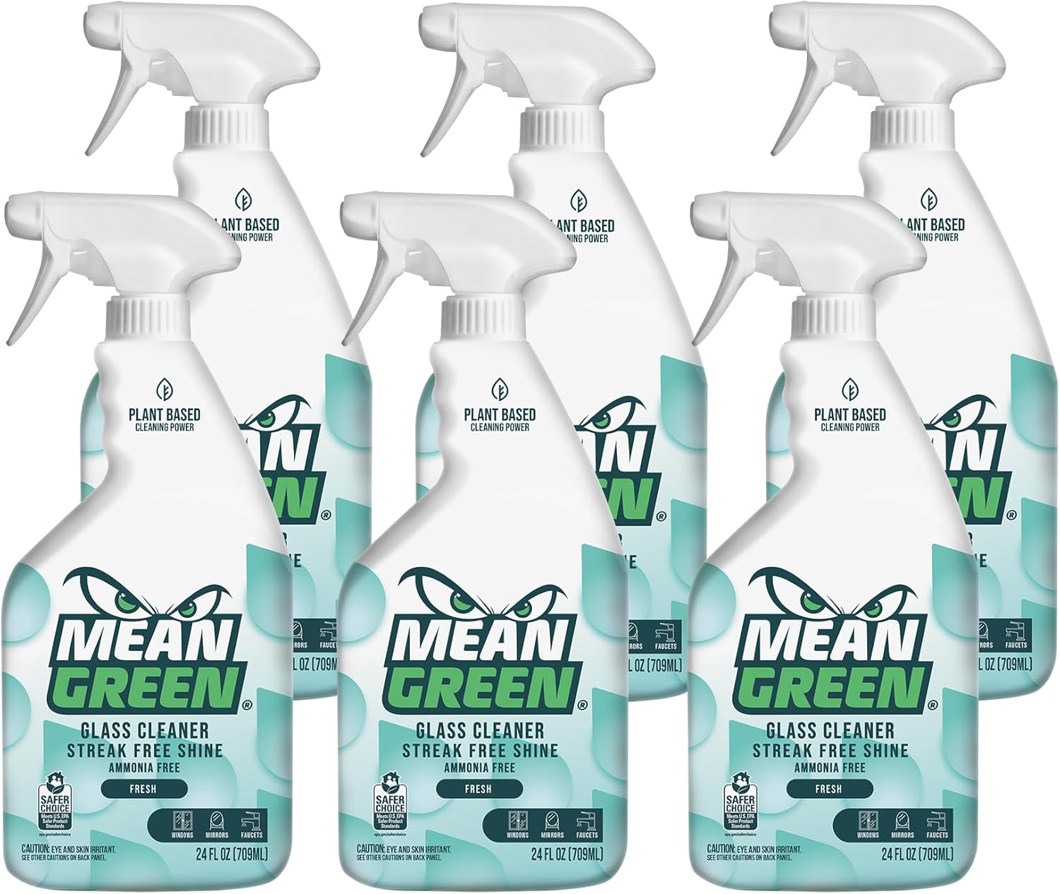 Mean Green Non-Concentrated Ready-to-Use Glass Cleaner, Fresh Scent, 24 Ounce, 6 Pack