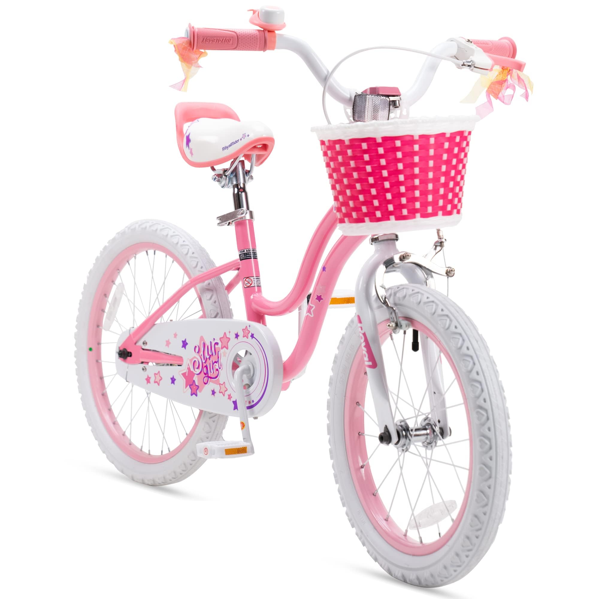 RoyalBaby Girls Bike Classic &amp; EZ Kids Bike, Balance and Pedal Bicycle, 12 14 16 18 20 Inch Toddlers to Big Kids 3-10 Years