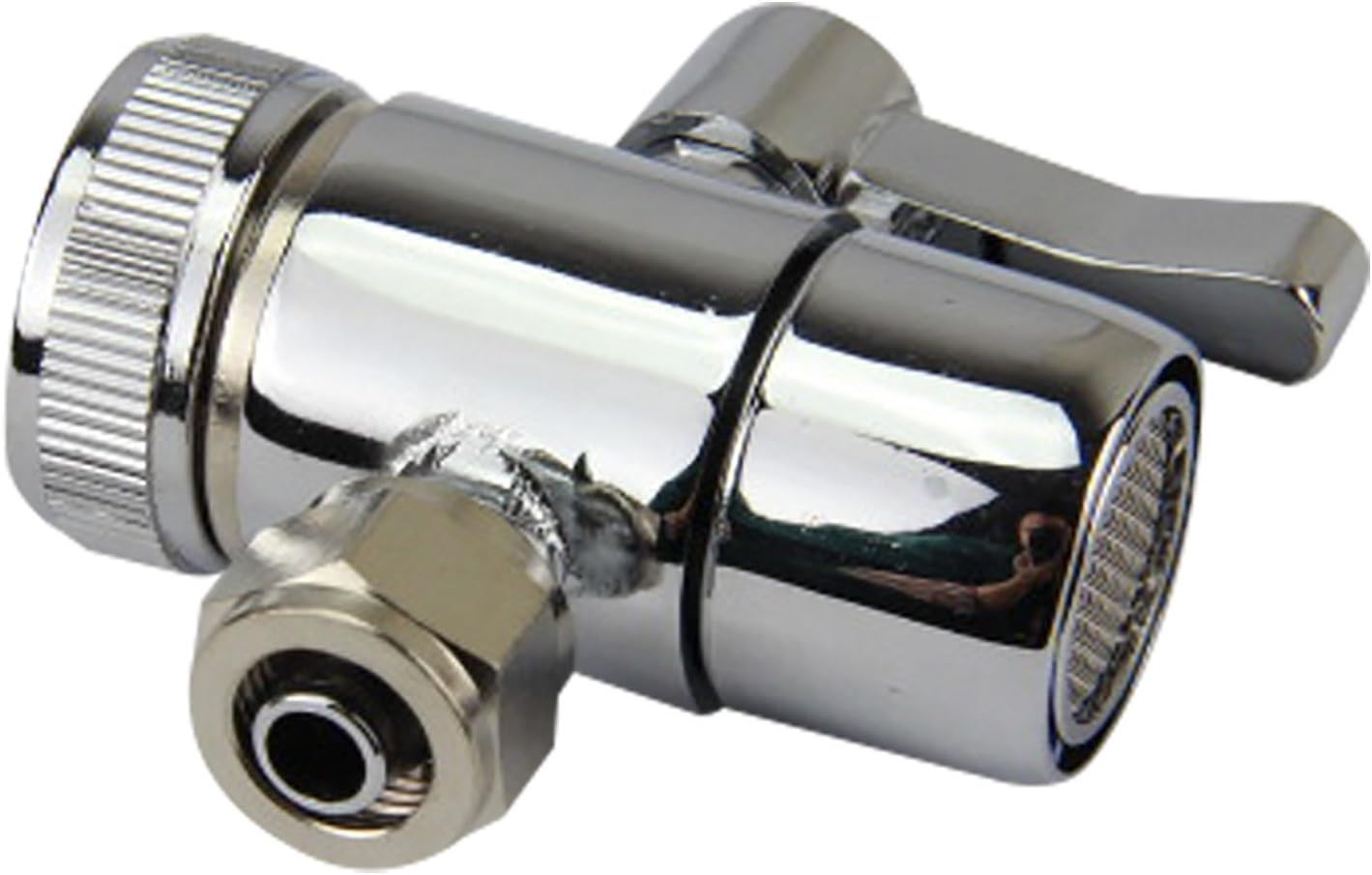 YZM diverter valve for counter top Water Filters Faucet Adapter, 55/64"-27 Female thread with push on 1/4 inch tubing.