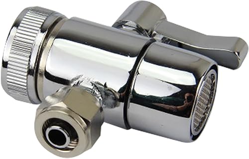 YZM Válvula desviadora para encimera Filtros de agua Adaptador de grifo, 5564"-27 Rosca hembra con empuje en tubo de 14 de pulgada.