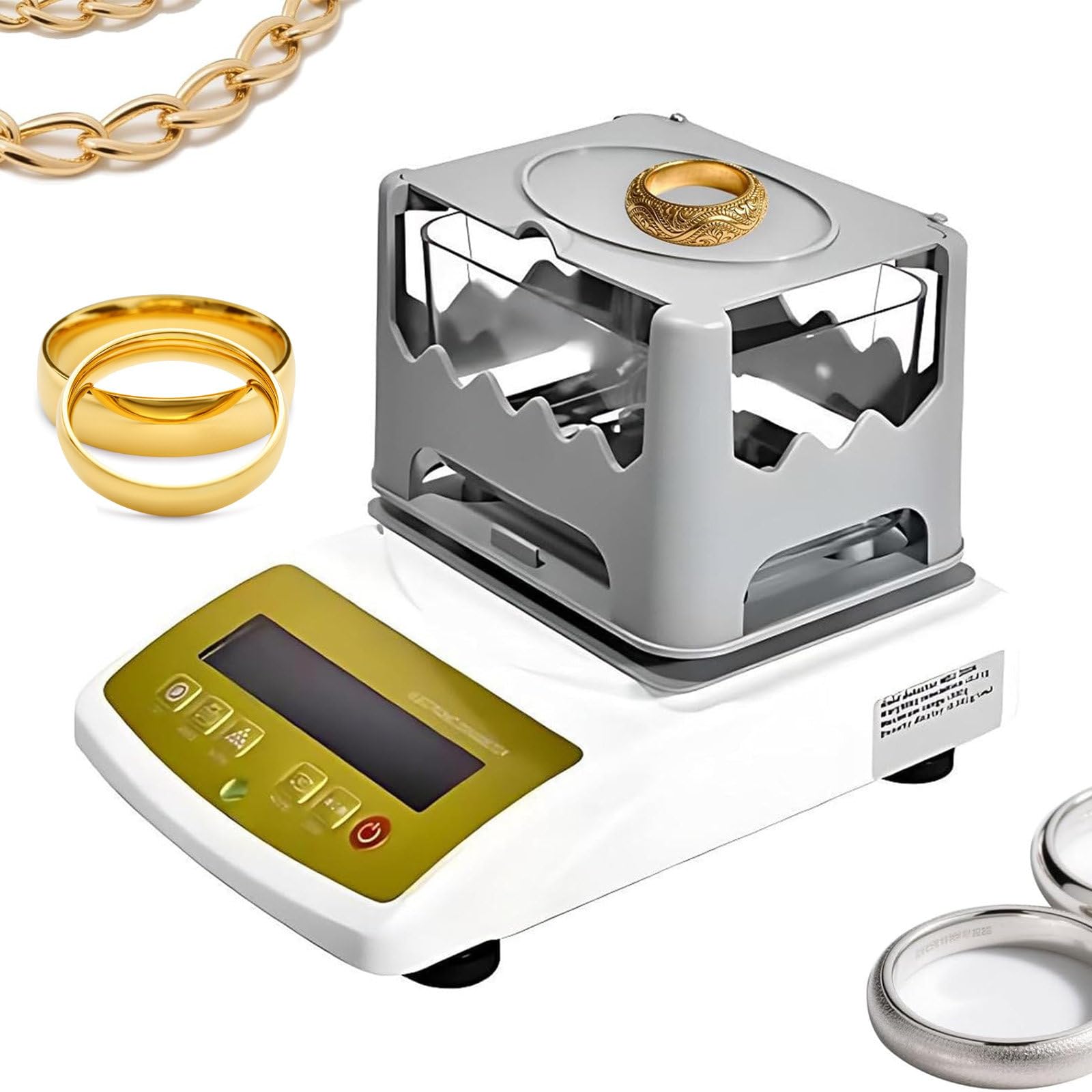 Probador de pureza de oro y plata, analizador de densidad, precisión de 0,001 g/cm³, 600 g, para joyas, casas de empeño y pruebas de metales preciosos