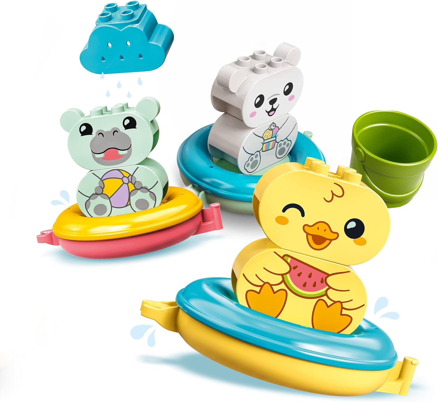 LEGO DUPLO 10965 - Bath Time Fun, Floating Animal Train Bathtub Water Toy for Babies and Toddlers 1.5-3 Years Old with Duck, Hippo, and Polar Bear, Easy to Clean, Great Tub Float Toy for Kids