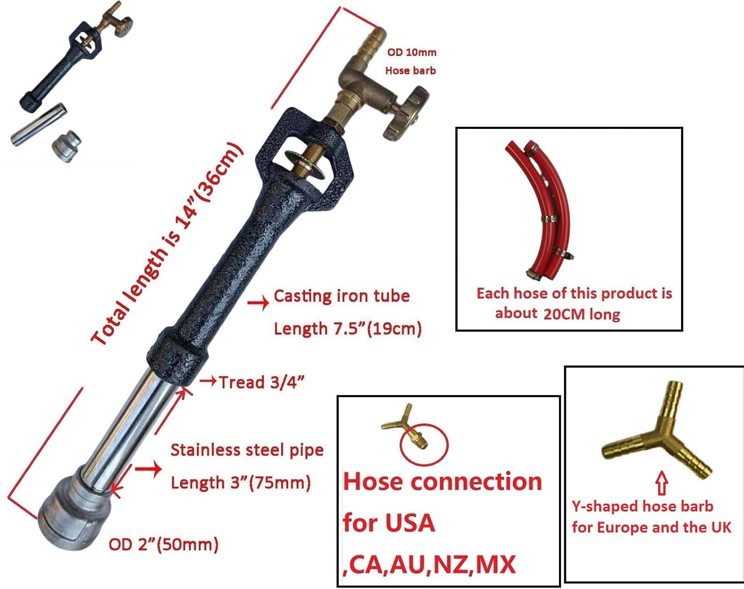GAS BURNER Propane Forge Furnace Foundry Raku Kiln Blacksmith Farrier Knife Blade Make Gas Furnace