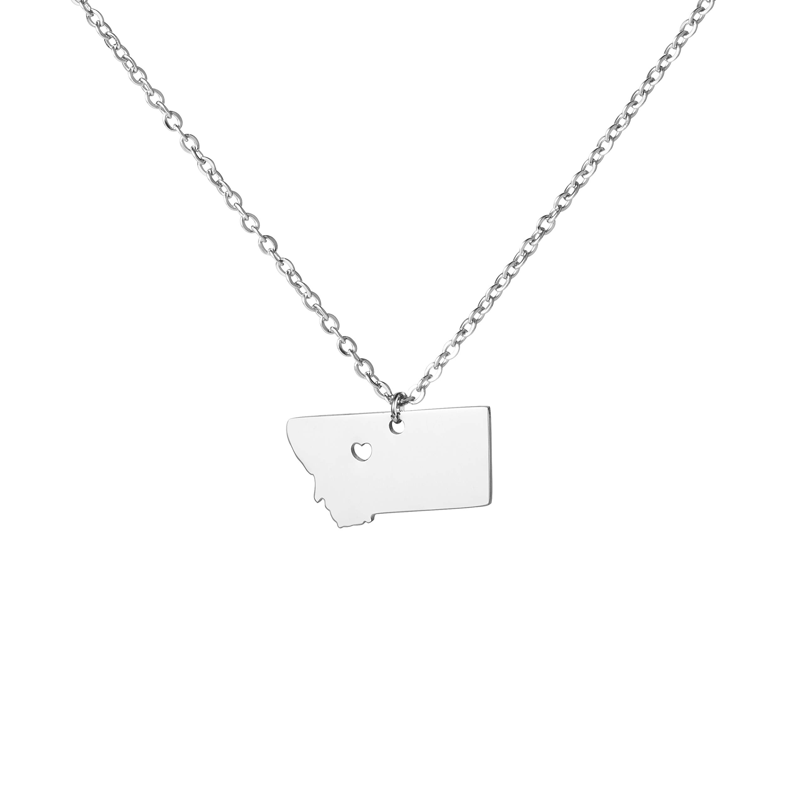 Yiyang State Necklace Pendant Country Map Pendant Charm Jewelry Gift for Women Teens
