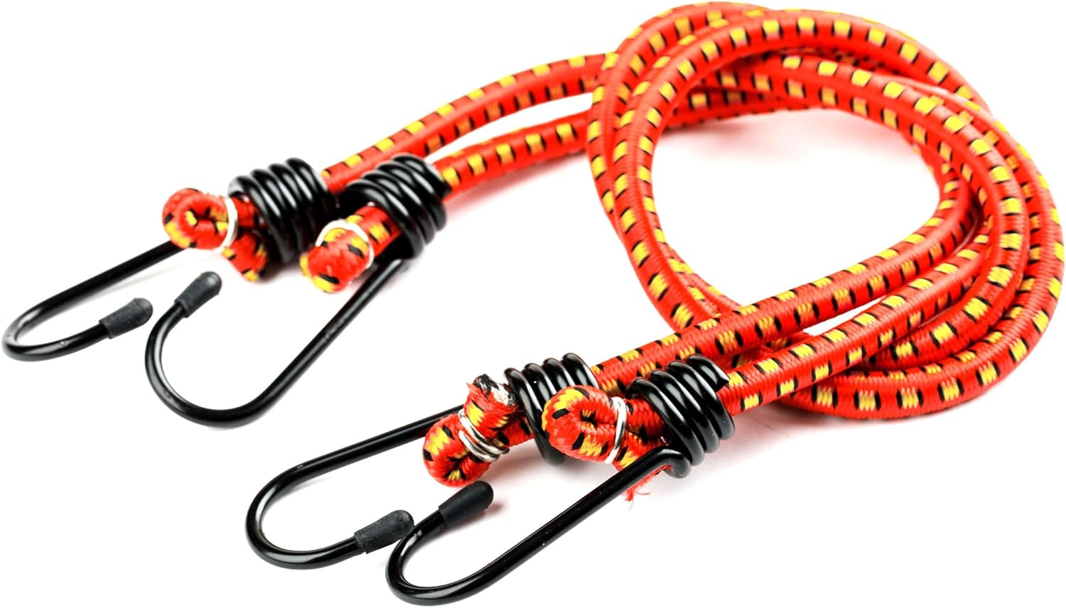 Bungee Cords - 10-Pack Rubber 18-Inch Cordage with Heavy-Duty Vinyl-Coated Hooks and Fabric Wrapping by Stalwart (Red)