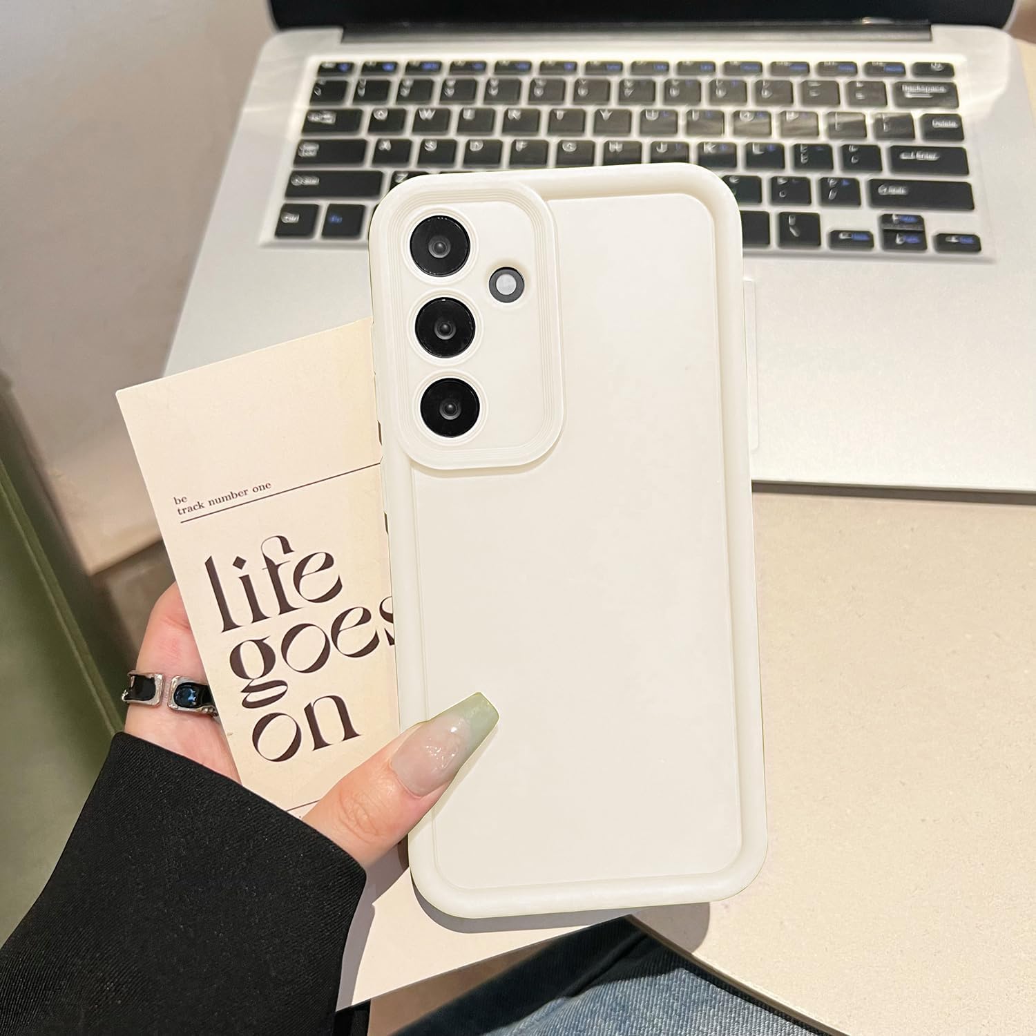 Puxicu Slim Case for Samsung Galaxy S24 Ultra, Enhanced Camera Protection, Shockproof Skin-Friendly Touch Soft Case Cover for Samsung Galaxy S24 Ultra Phone, White - Image 3