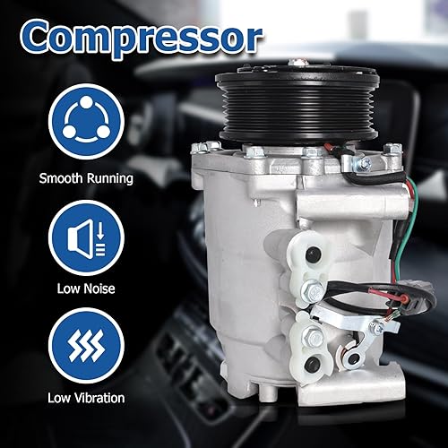 Miniatura 2 de WFLNHB Compresor de Aire AC Reemplazo para Honda Civic 2006 2007 2008 2009 2010 2011 1.8L CO 4918AC
