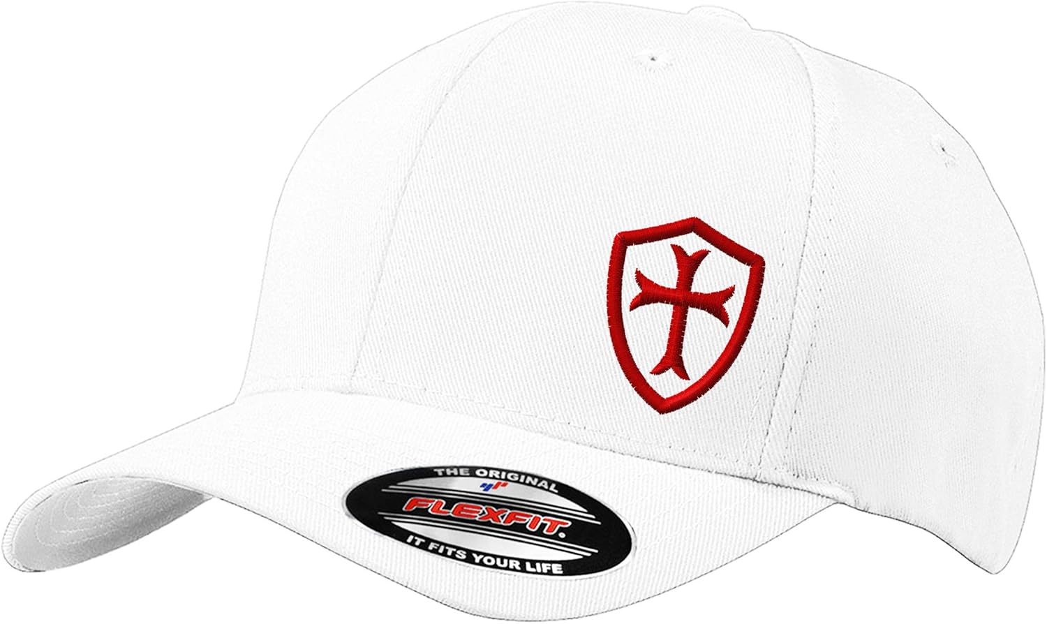 Knights Templar Crusader Cross Baseball Flex Fitted Baseball Hat | Custom Embroidered