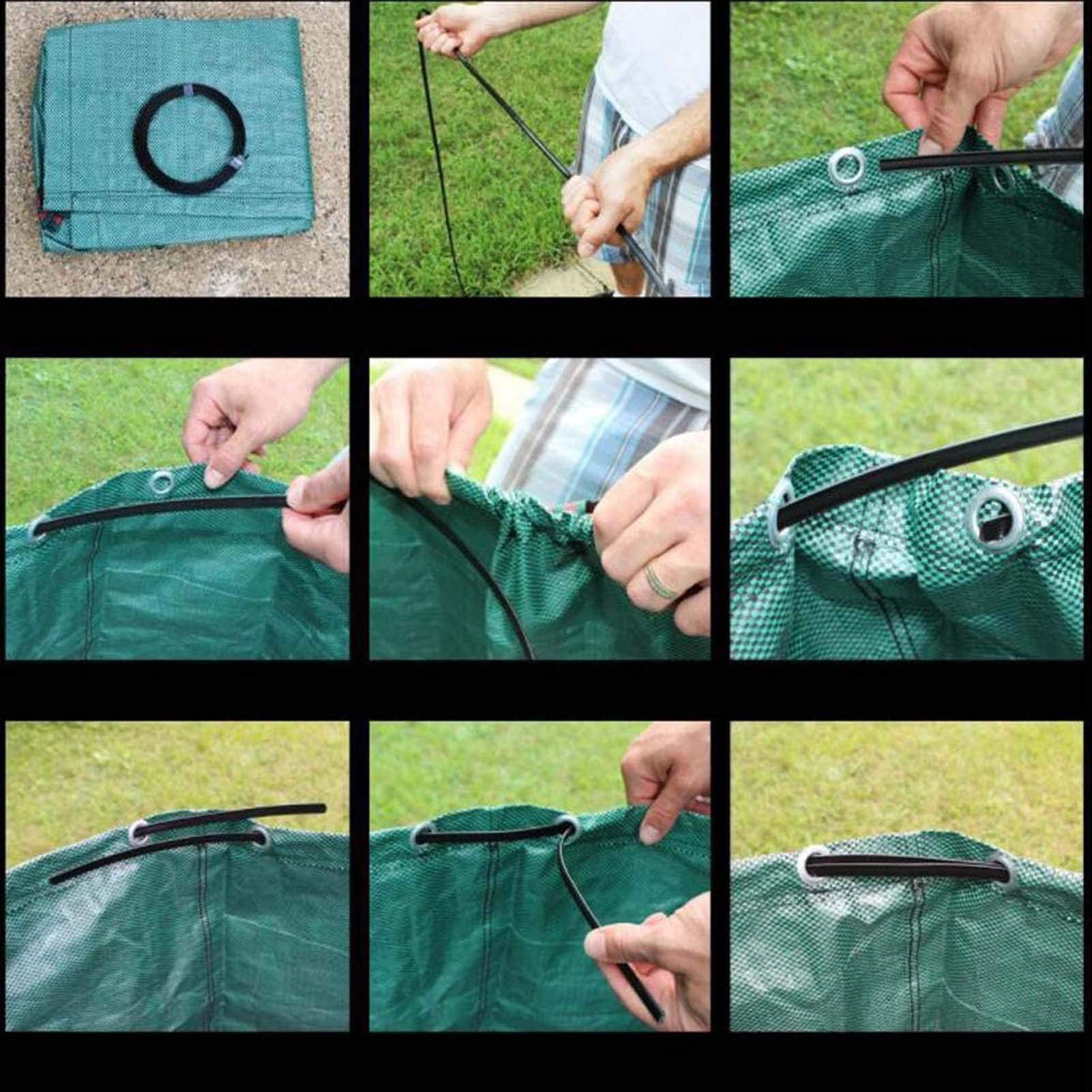 Sacchi Rifiuti da Giardino 60L, Sacchi per La Spazzatura, Sacco per Raccolta Foglie, Borsa da Giardino Pieghevole, in Robusto Tessuto in Polipropilene (PP)